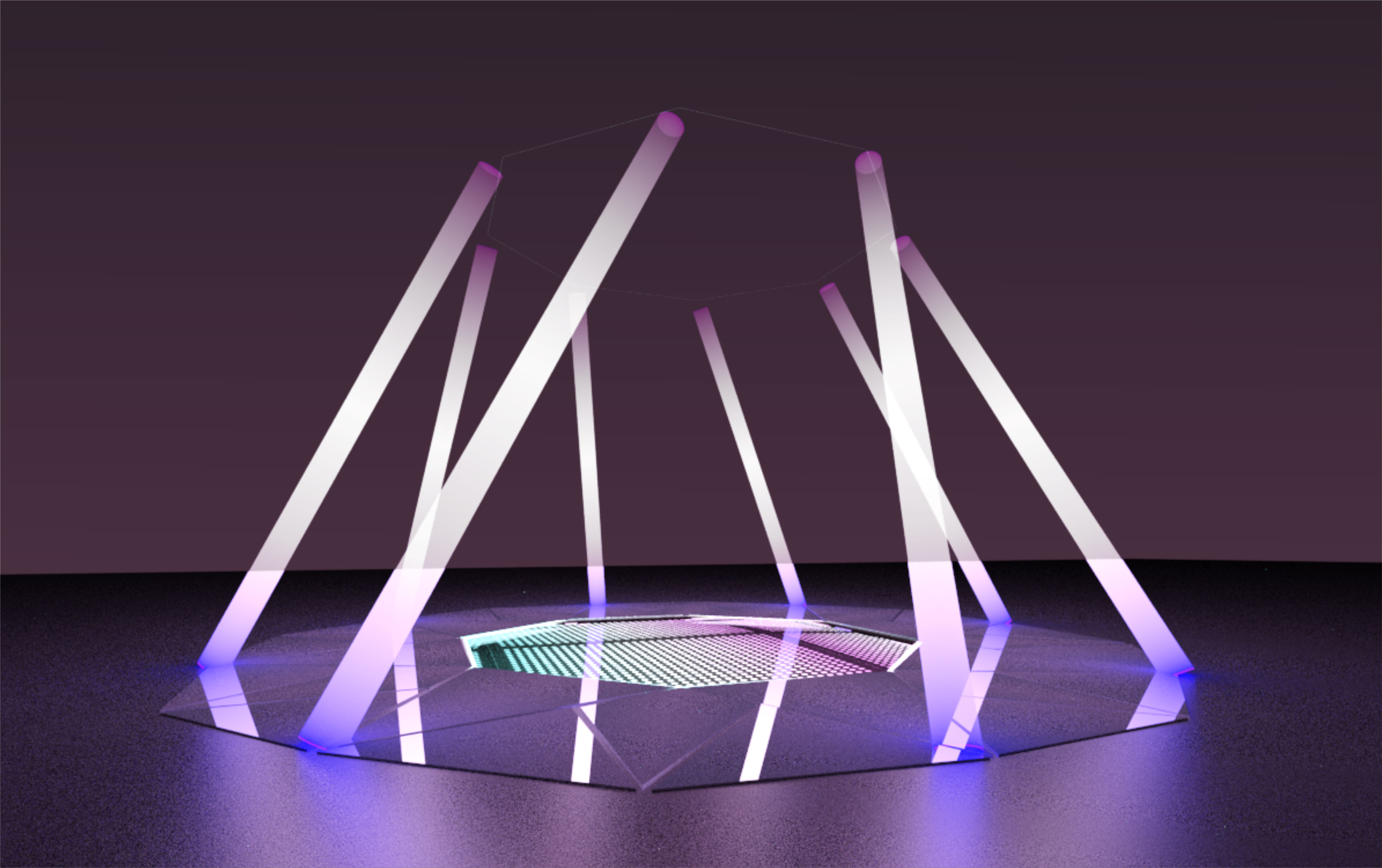 Арт-объект из световых трубок «Кристалл»